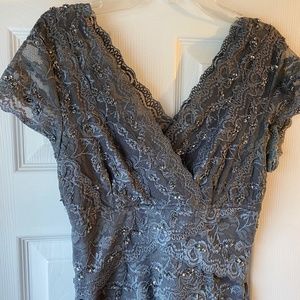 Charcoal gray lace dress